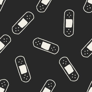 Yapışkanlı bandaj doodle çizim Dikişsiz desen arka plan