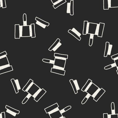 Açık artırma çekiç çizim Dikişsiz desen arka plan doodle