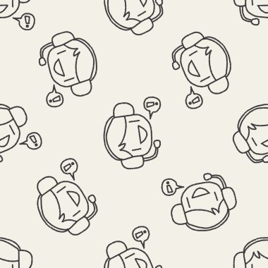 Müşteri Hizmetleri doodle çizim Dikişsiz desen arka plan