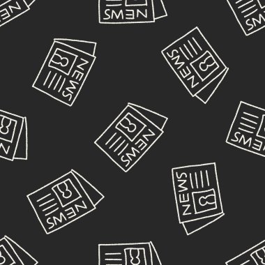 Gazete doodle çizim Dikişsiz desen arka plan