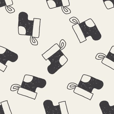 Dikişsiz desen arka plan çizim doodle Noel çorap