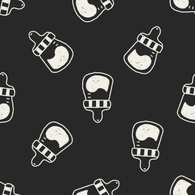 besleme şişe doodle çizim Dikişsiz desen arka plan