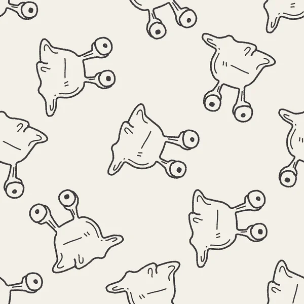 Doodle Alien seamless pattern background — Stock Vector