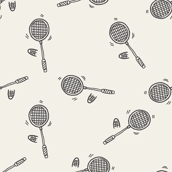 Doodle bádminton sin costura patrón de fondo — Archivo Imágenes Vectoriales