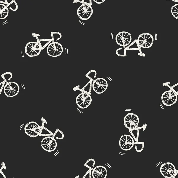 Doodle kerékpár varrat nélküli mintát háttér — Stock Vector