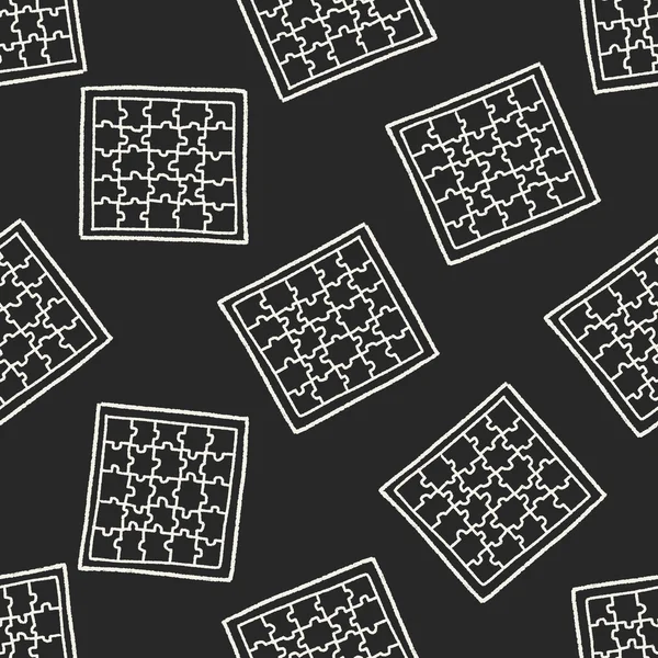 Doodle Jigsaw бесшовный фон шаблона — стоковый вектор