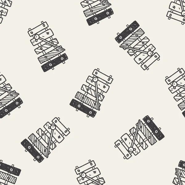 Doodle xylofoon naadloze patroon achtergrond — Stockvector
