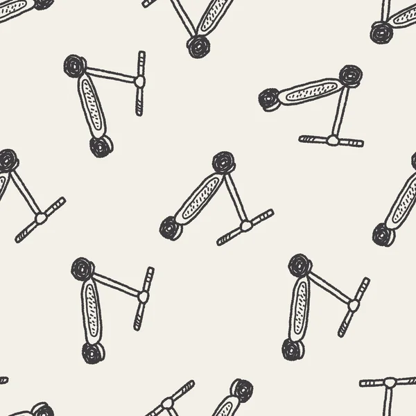 Doodle Scooter fond de motif sans couture — Image vectorielle