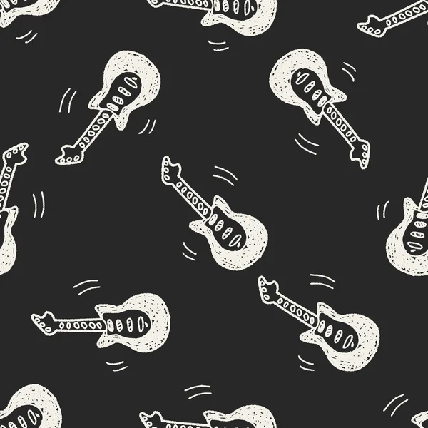 Doodle Gitarre nahtlose Muster Hintergrund — Stockvektor