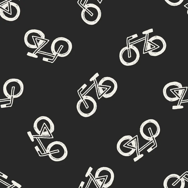 Doodle Bicycle seamless pattern background — Stock Vector