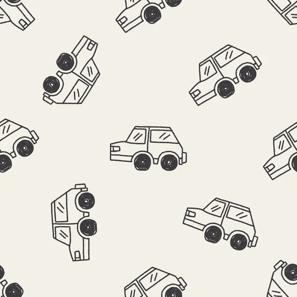 Doodle Car seamless pattern background — Stock Vector