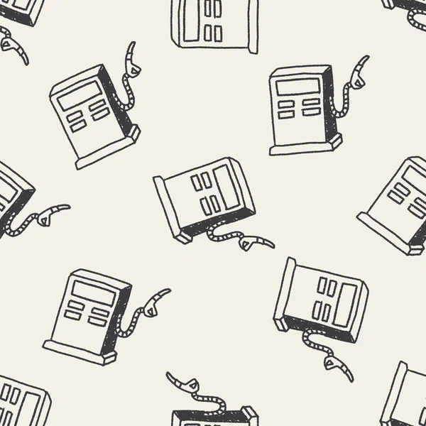 Doodle benzinestation naadloze patroon achtergrond — Stockvector