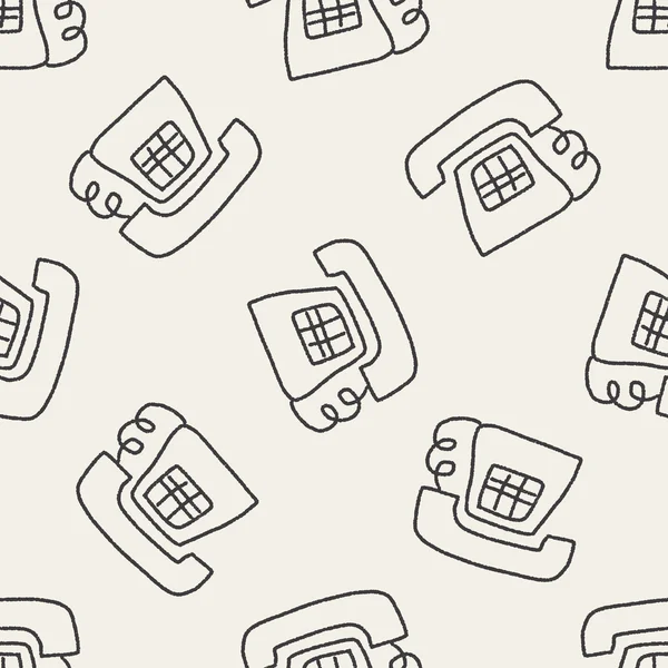 Telefoon doodle tekening naadloze patroon achtergrond — Stockvector