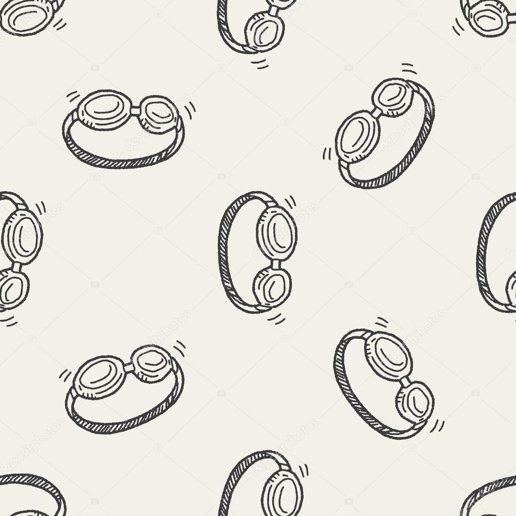 Doodle Goggles seamless pattern background
