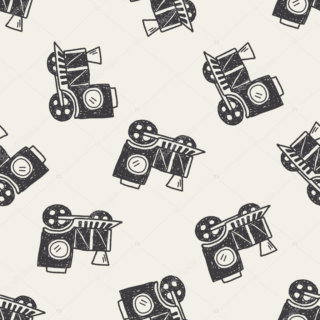 Doodle Train seamless pattern background