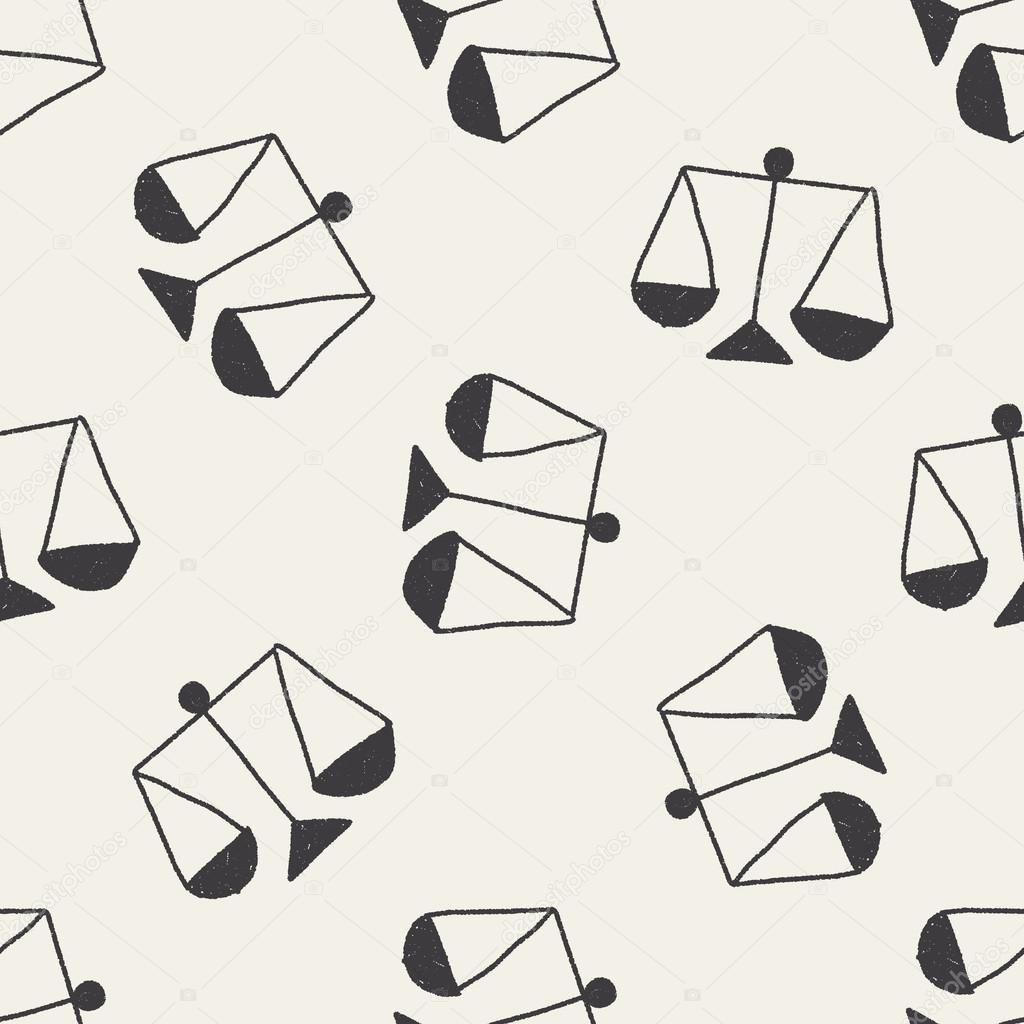 Balance doodle drawing seamless pattern background — Stock Vector