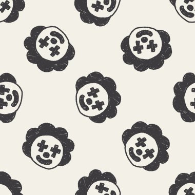 Palyaço doodle çizim Dikişsiz desen arka plan