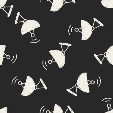 Uydu doodle çizim Dikişsiz desen arka plan