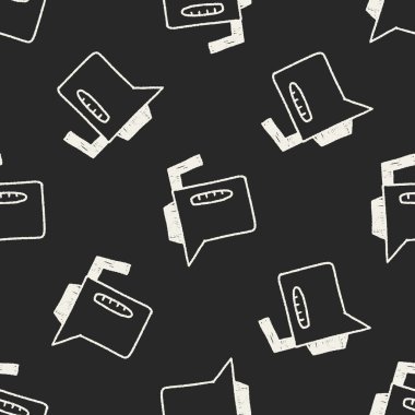 mutfak eşyaları sıcak su şişesi doodle çizim Dikişsiz desen arka plan