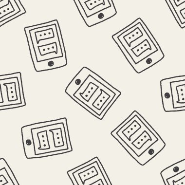cep telefonu doodle çizim Dikişsiz desen arka plan