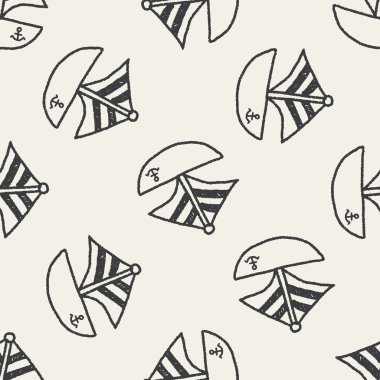 tekne doodle çizim Dikişsiz desen arka plan