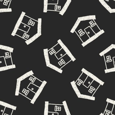 ev doodle çizim Dikişsiz desen arka plan