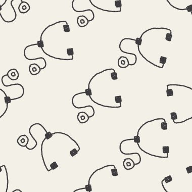 Stetoskop doodle çizim Dikişsiz desen arka plan
