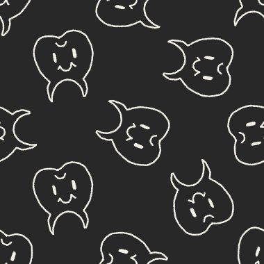 Diş doodle çizim Dikişsiz desen arka plan