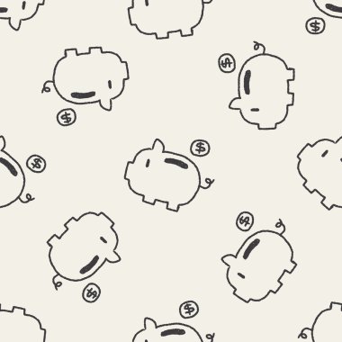 Servet doodle çizim Dikişsiz desen arka plan