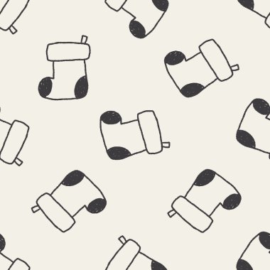 Dikişsiz desen arka plan çizim doodle Noel çorap