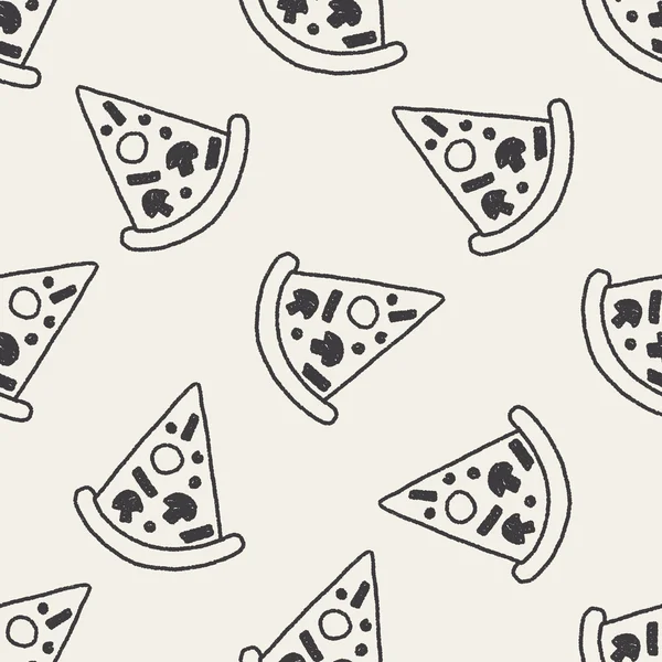 Πίτσα doodle σχεδίασης χωρίς ραφή πρότυπο υπόβαθρο — Διανυσματικό Αρχείο