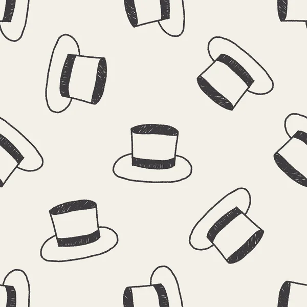 Καπέλο doodle σχεδίασης χωρίς ραφή πρότυπο υπόβαθρο — Διανυσματικό Αρχείο