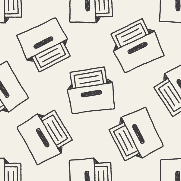Caja de archivo doodle dibujo sin costura patrón de fondo — Vector de stock