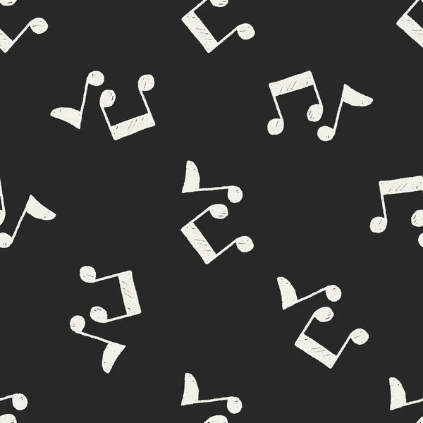 Poznámka: hudební doodle vzor bezešvé pozadí výkresu — Stockový vektor