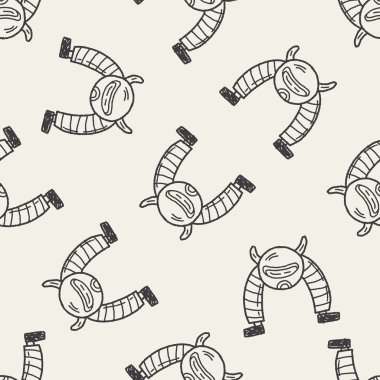 Doodle Robot Dikişsiz desen arka plan