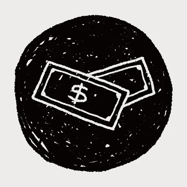 Doodle geld — Stockvector