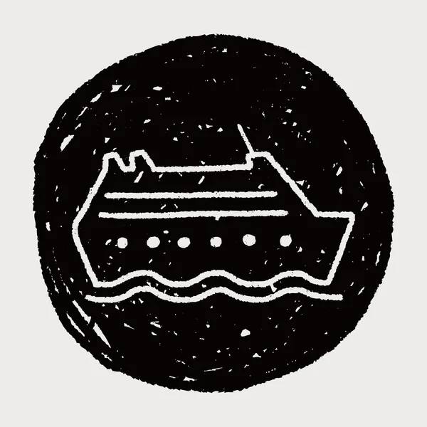 Doodle schip — Stockvector