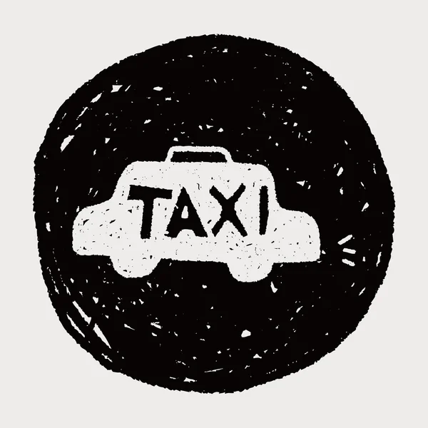 Doodle taksi — Stok Vektör