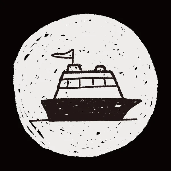 Doodle yacht — Stock vektor