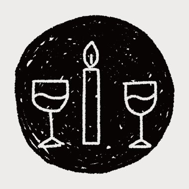 Doodle mum ışığında akşam yemeği