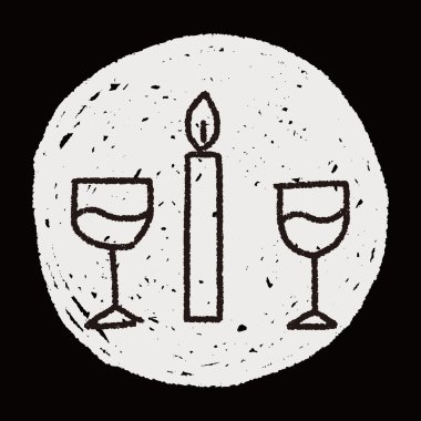 Doodle mum ışığında akşam yemeği