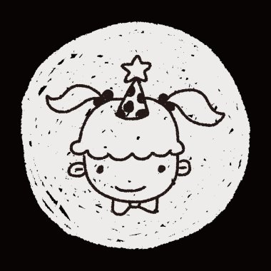 doğum günü kız doodle