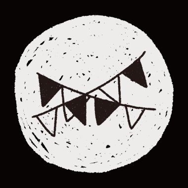 Doodle dekoratif bayrak