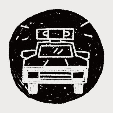 Doodle polis arabası