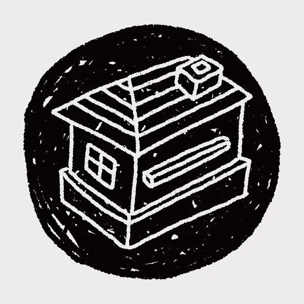 Doodle huis — Stockvector