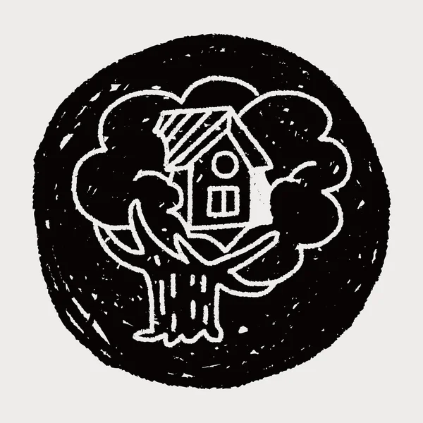 Doodle Treehouse — Stock vektor