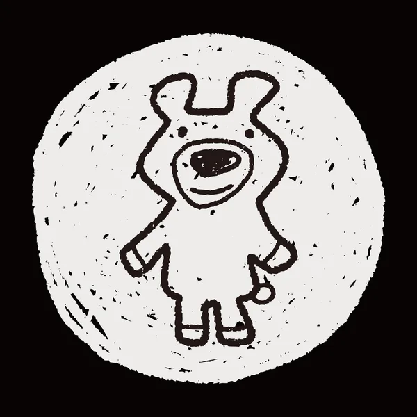 Doodle Bear lalka — Wektor stockowy