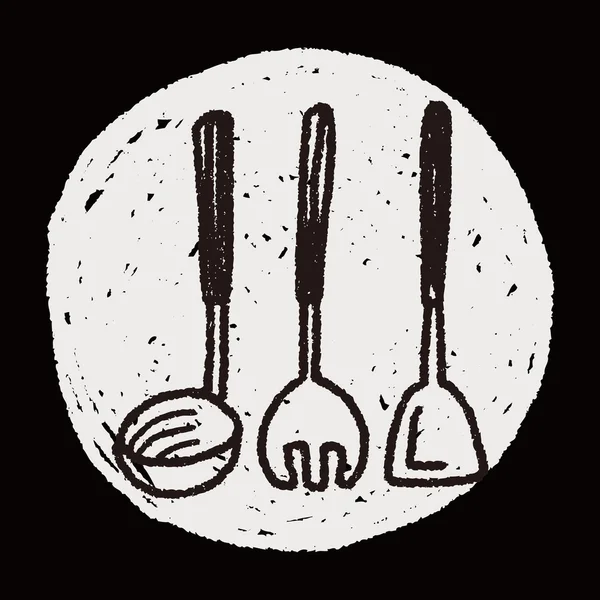 Doodle mutfak eşyaları — Stok Vektör