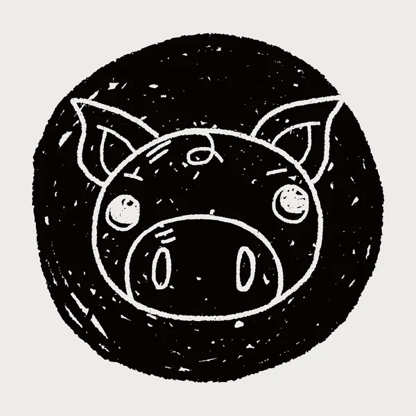 Cochon doodle — Image vectorielle