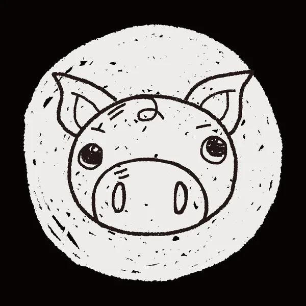 Doodle Pig — Stock Vector